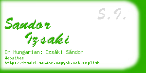 sandor izsaki business card