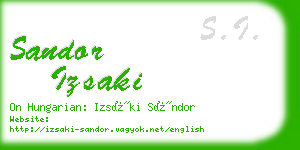 sandor izsaki business card